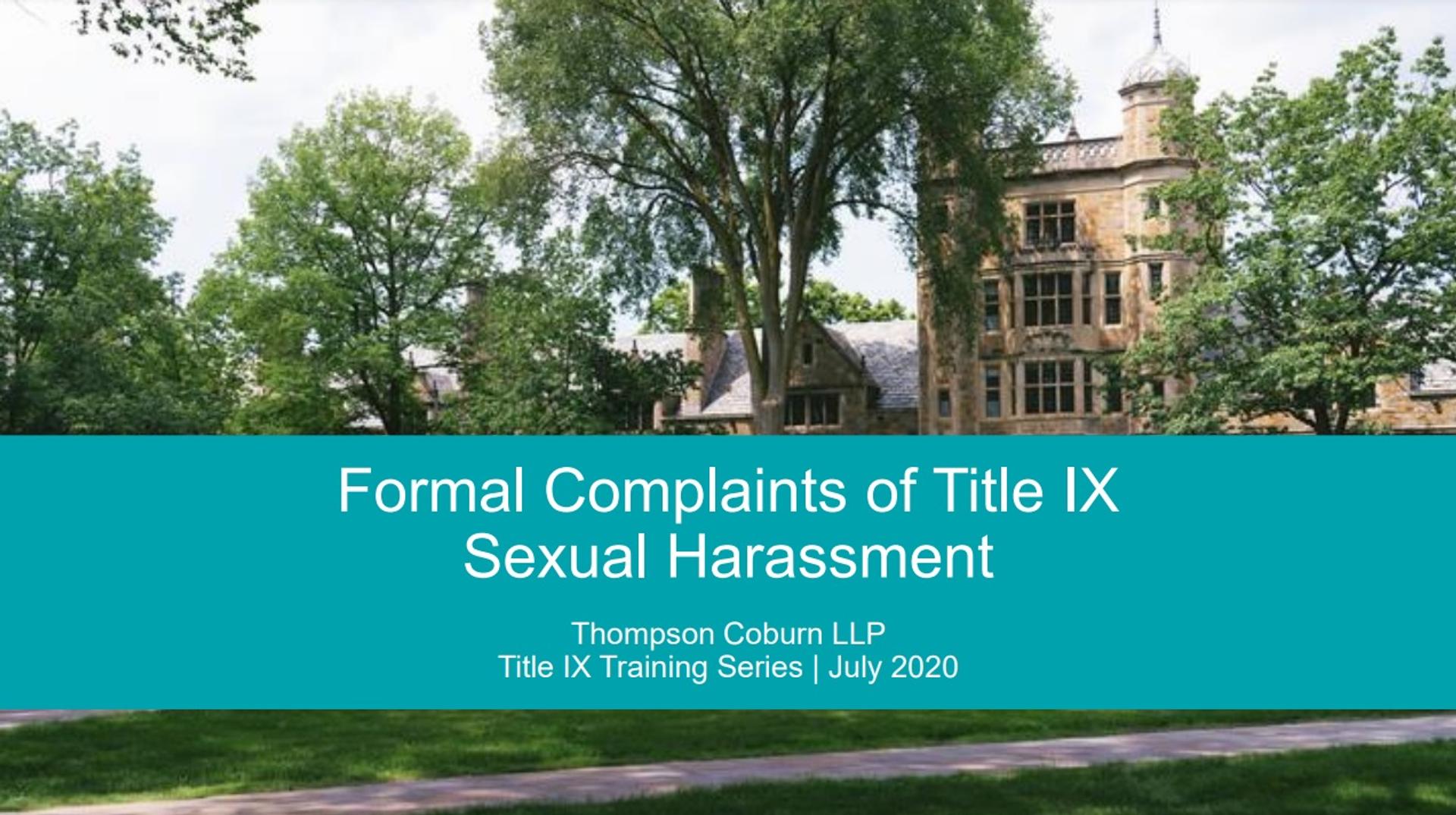 Title IX Training Materials AIMS Education